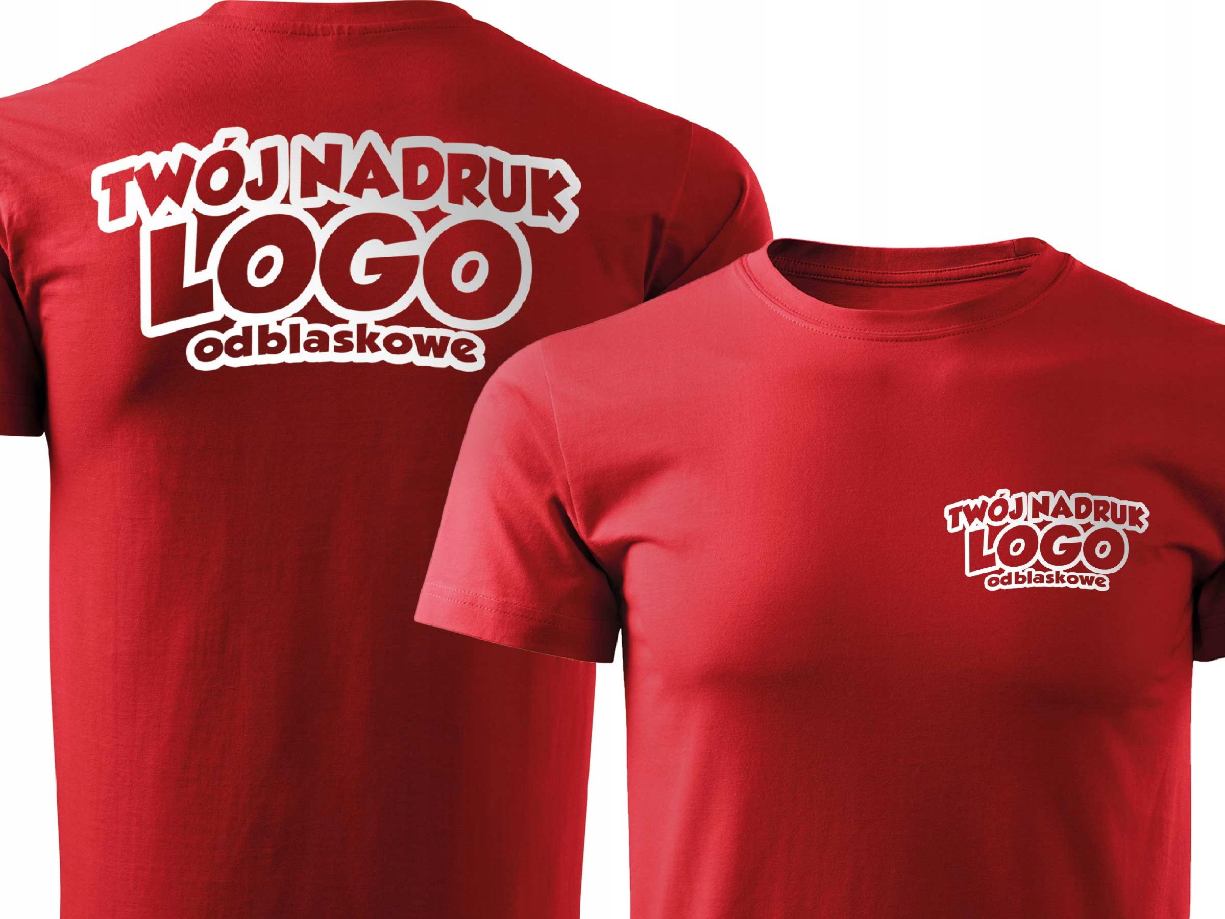 

Wygodna Koszulka T-shirt Własny Nadruk Odblaskowy