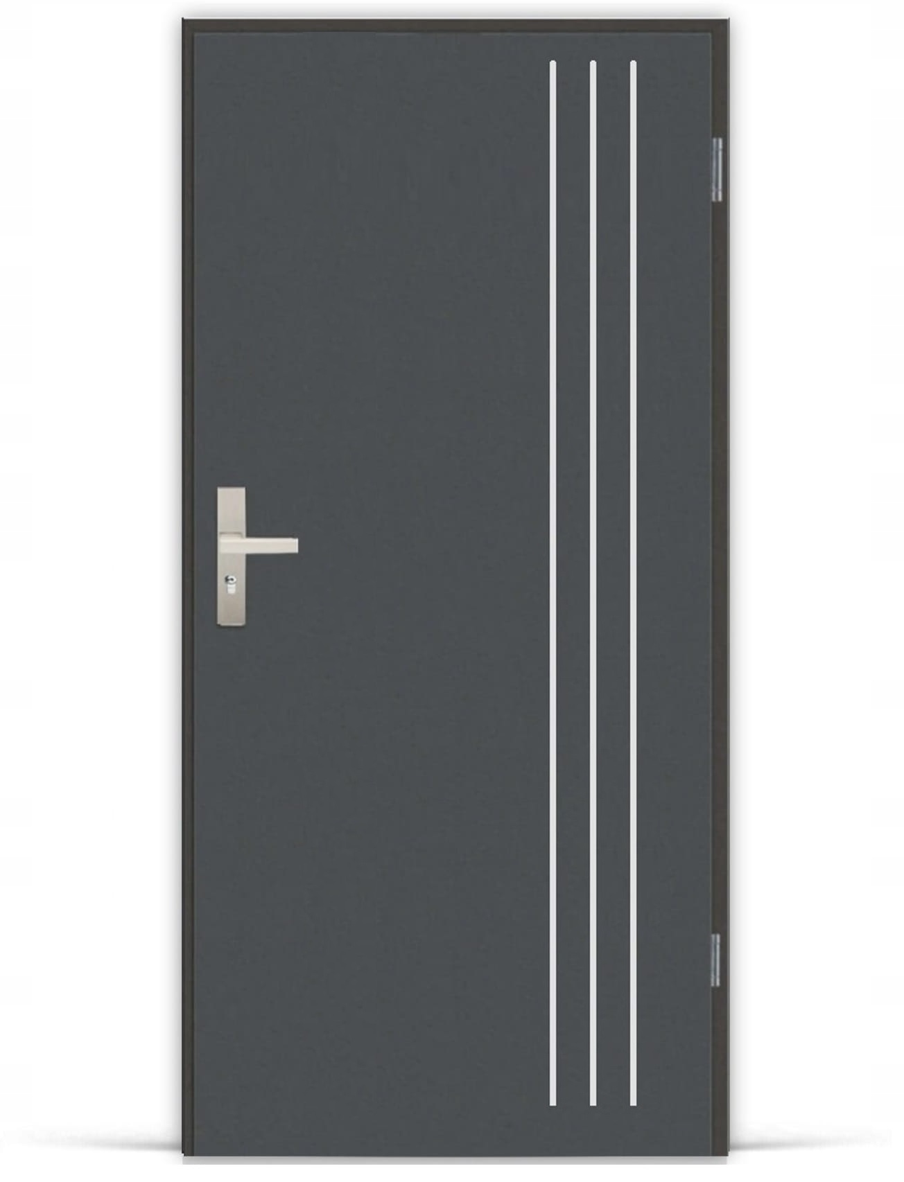 DRZWI WEJŚCIOWE TECHNICZNE OCIEPLANE ALU3 80 PRAWE