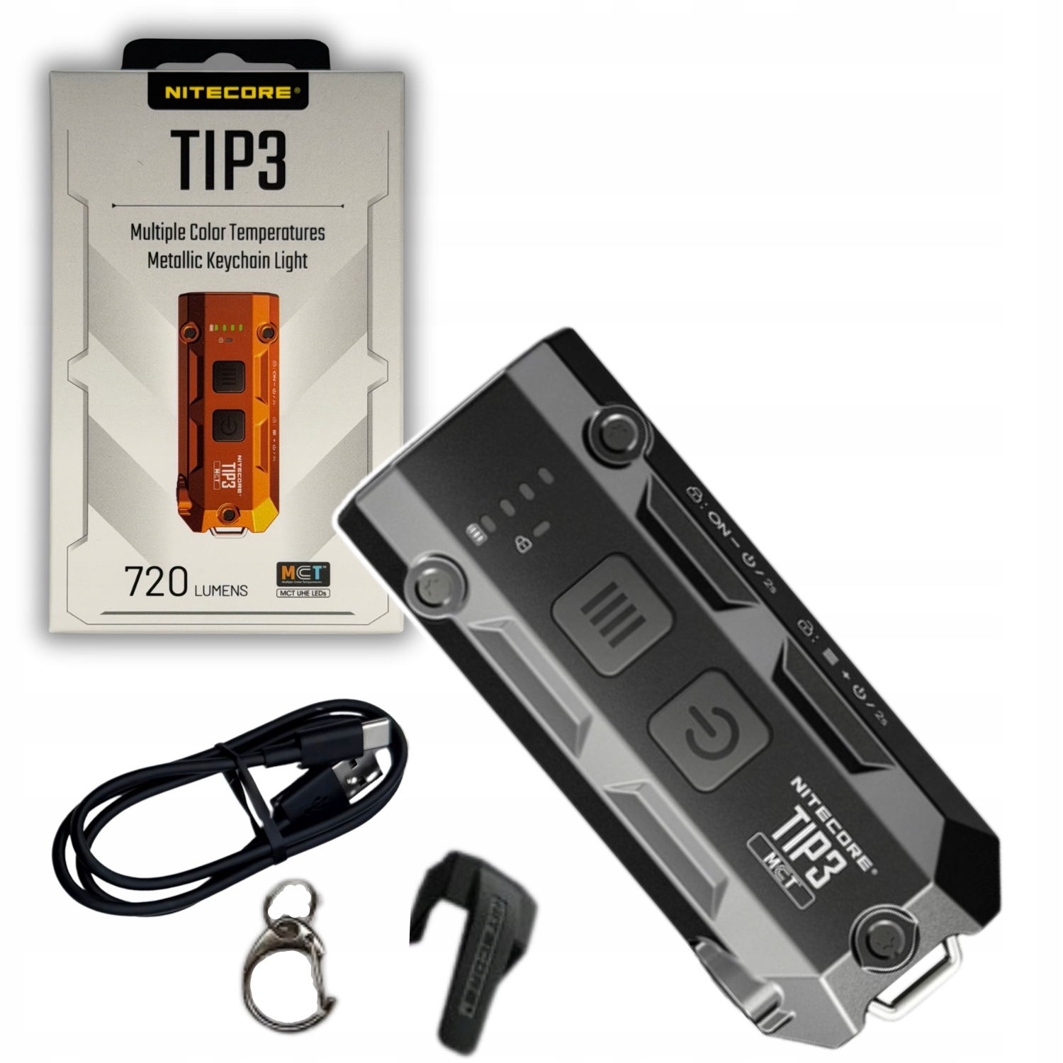 Latarka brelokowa Nitecore TIP3 720 lm Usb C mocna kompaktowa wytrzymała