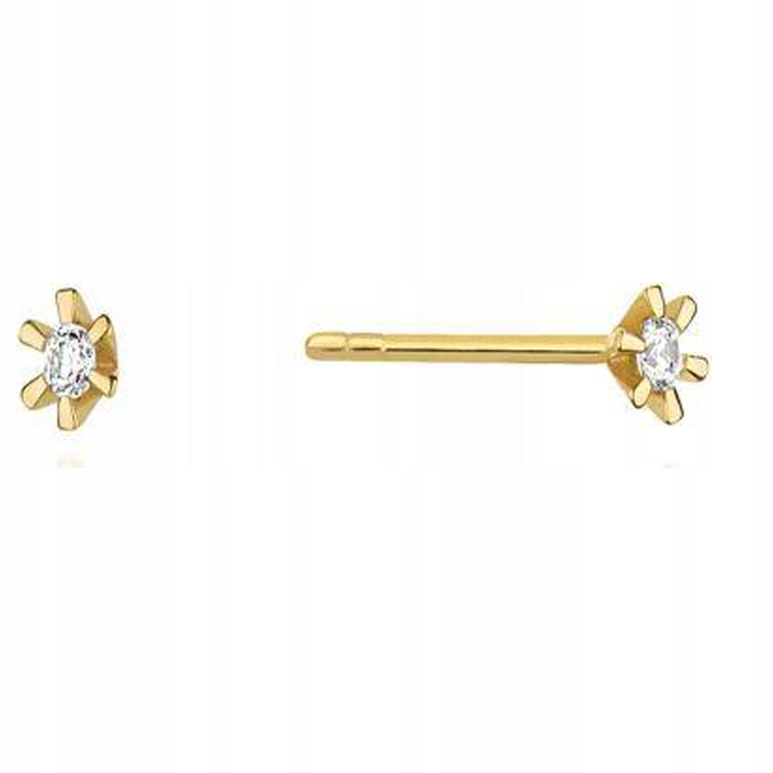 Zlaté náušnice 585 Brilianty V Košíčku 0,55 g, elegantní vzor jako dárek