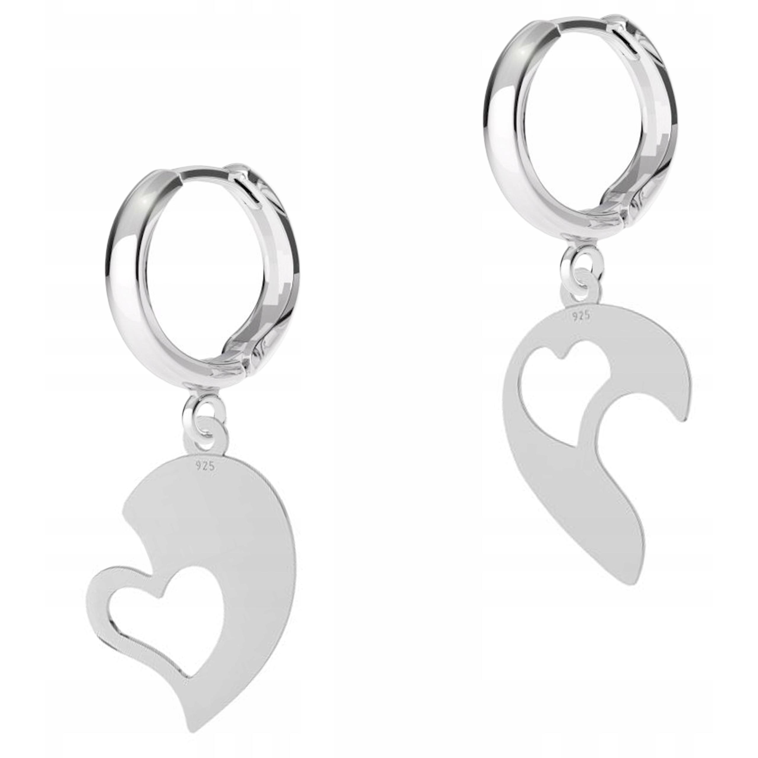 Stříbrné Náušnice se srdíčky a půlkami srdce Stříbro 925