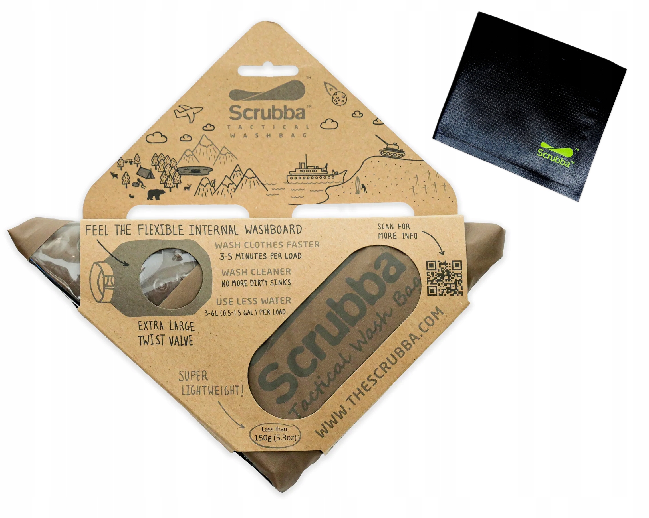 Scrubba Wash Bag Przenośna Pralka Turystyczna Taktyczna Portfel Gratis!