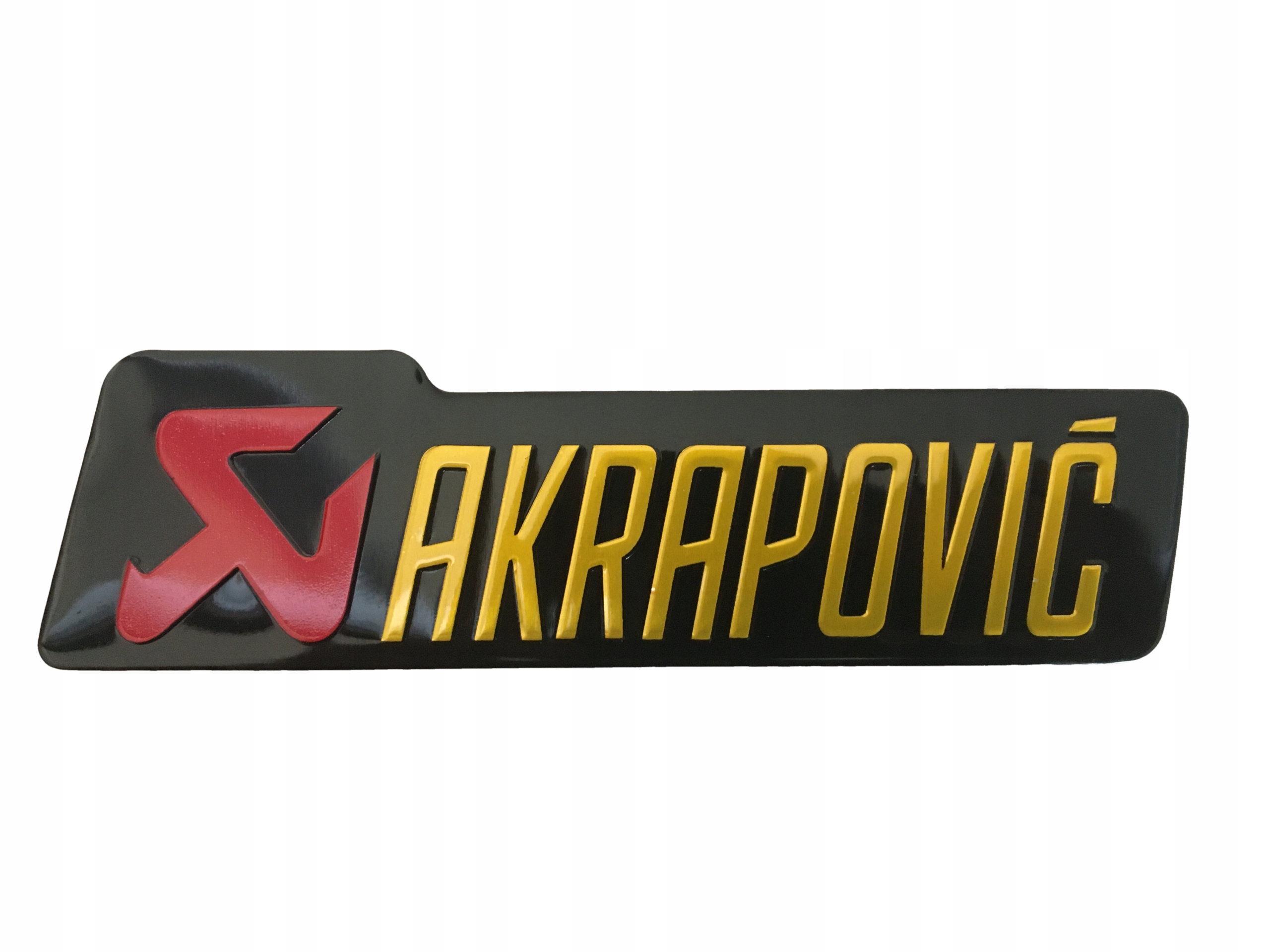 EMBLEMAT NAPIS ALU NAKLEJKA WYDECHU MOTOCYKLA MOTORU 10x2,6 CM