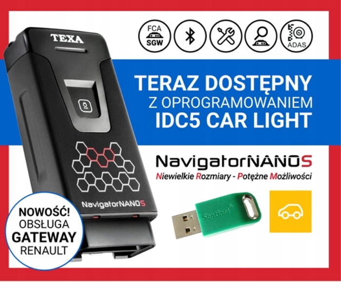 Tester Texa Navigator Nano S CAR LIGHT PROMOCJA! Kod producenta D08614