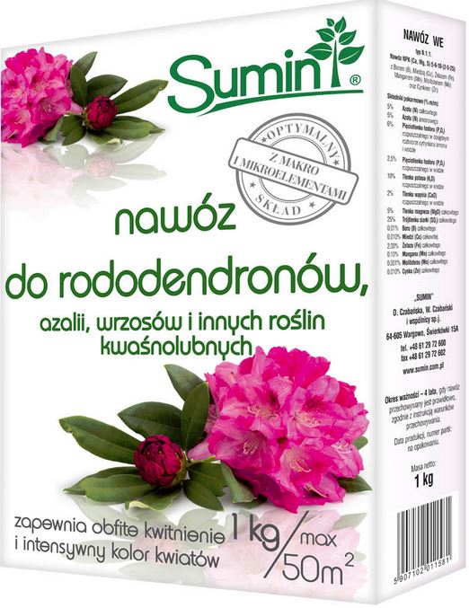 

Sumin Do Rododendronów Azalii Wrzosów 1KG Nawóz