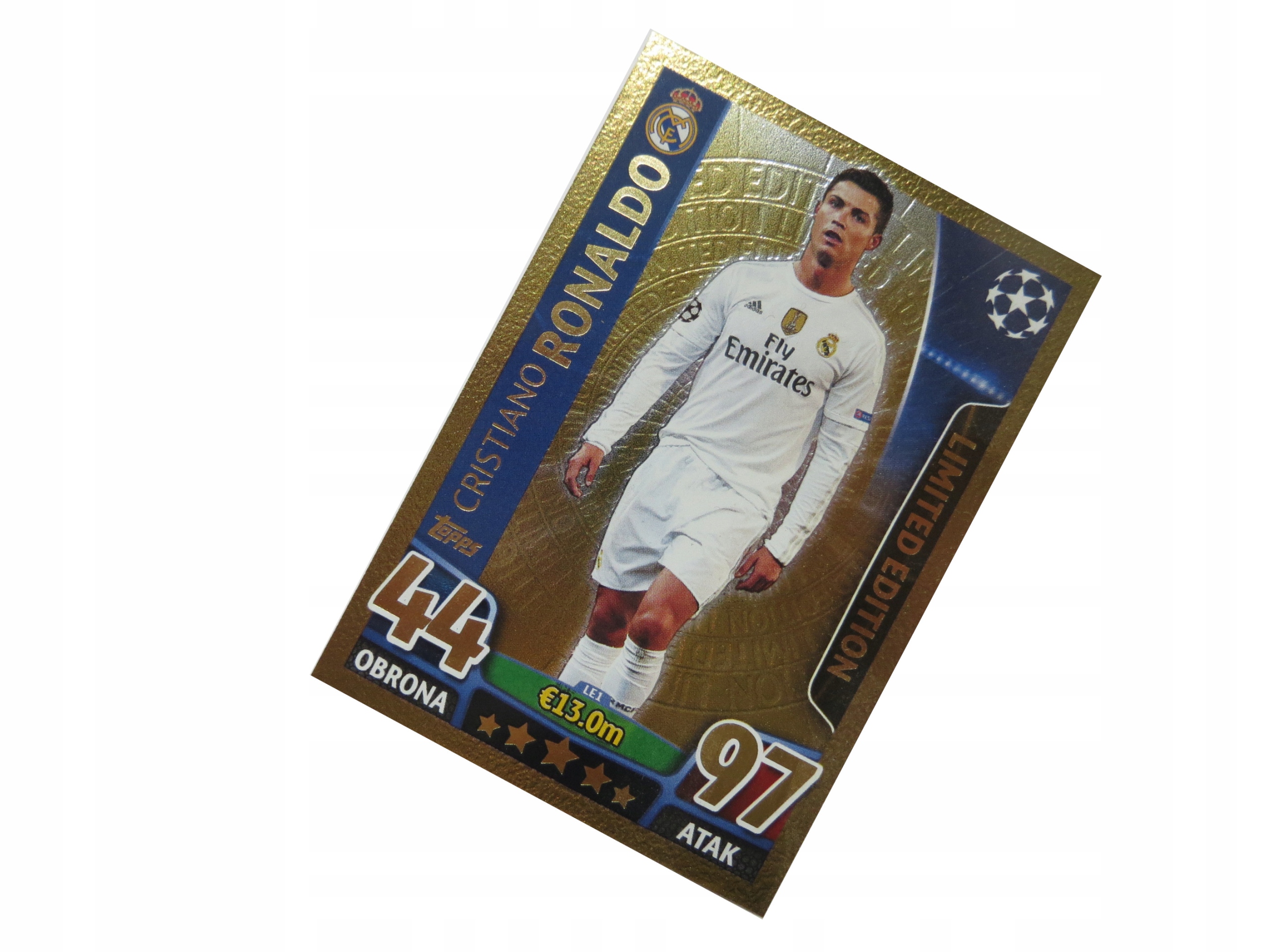 Topps Champions League 2015/2016 Karta Piłkarska Limited Ronaldo Gold Złota