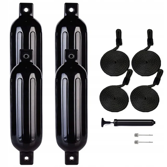 Odbijacze odboje łodzi jachtowe 16,5 x 58,5cm zestaw 4szt. Kormoran Czarne