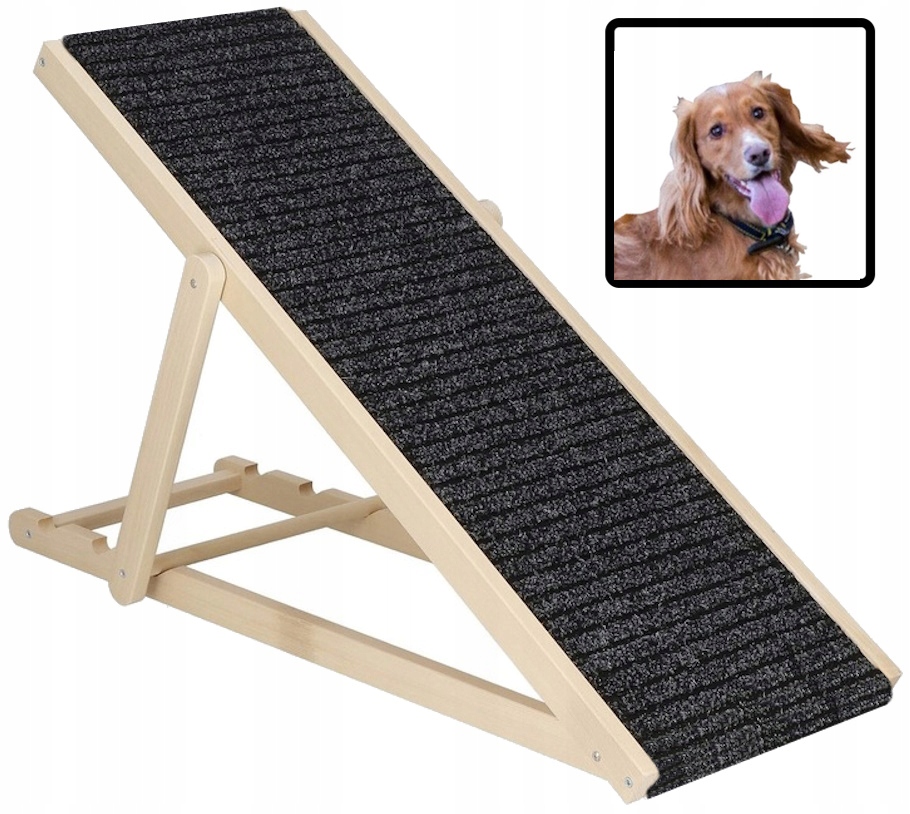 Levně Dřevěná Rampa Schůdku Pro Psa Plošina Nastavitelná Stabilní Sklonová Dlouhá
