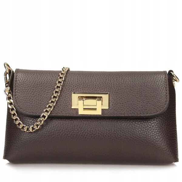 Dámská kožená psaníčko Toscanio G195 Tmavě Hnědá