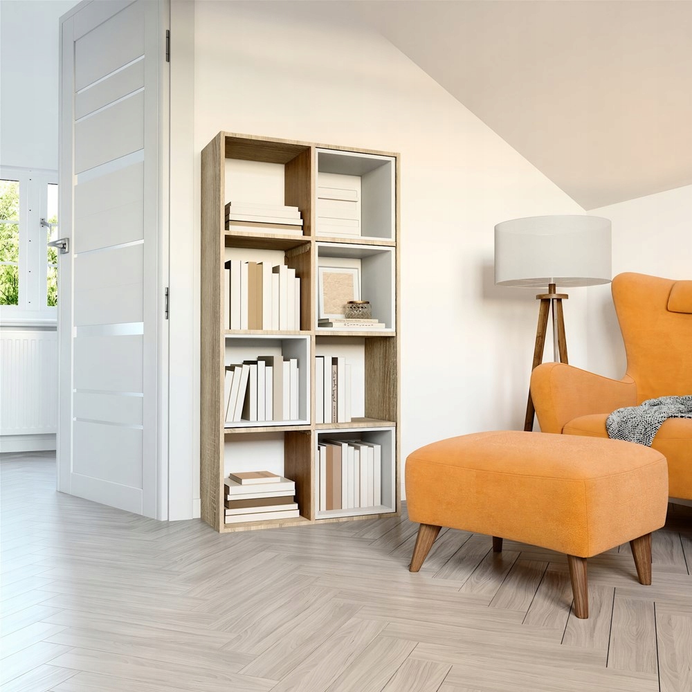 REGAŁ KOMOROWY BIUROWY 147 cm SZAFKA PÓŁKI KOMODA DOKUMENTY DĄB SONOMA Stan opakowania oryginalne