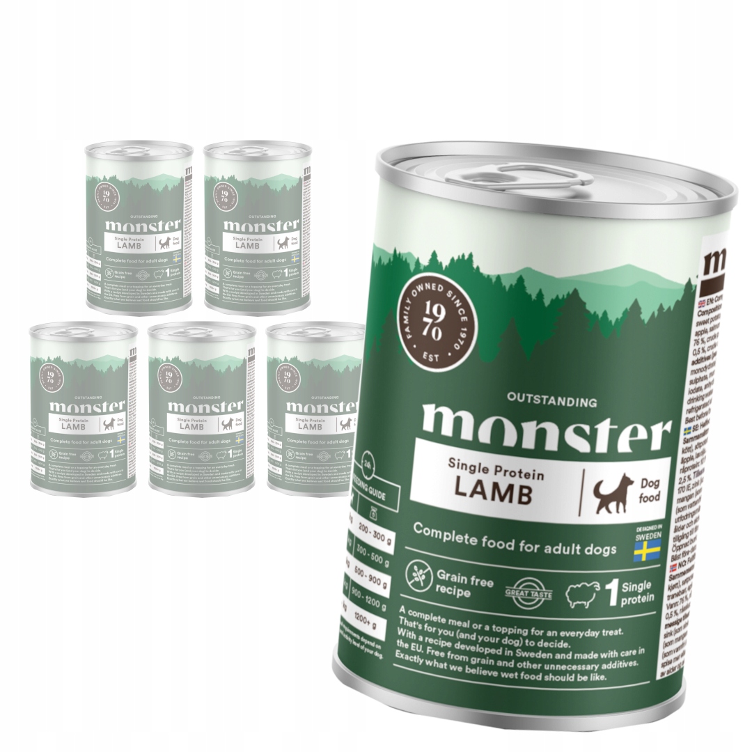Monster Dog Single Protein Lamb 6x400g Krmivo mokré pro psa s jehněčím masem