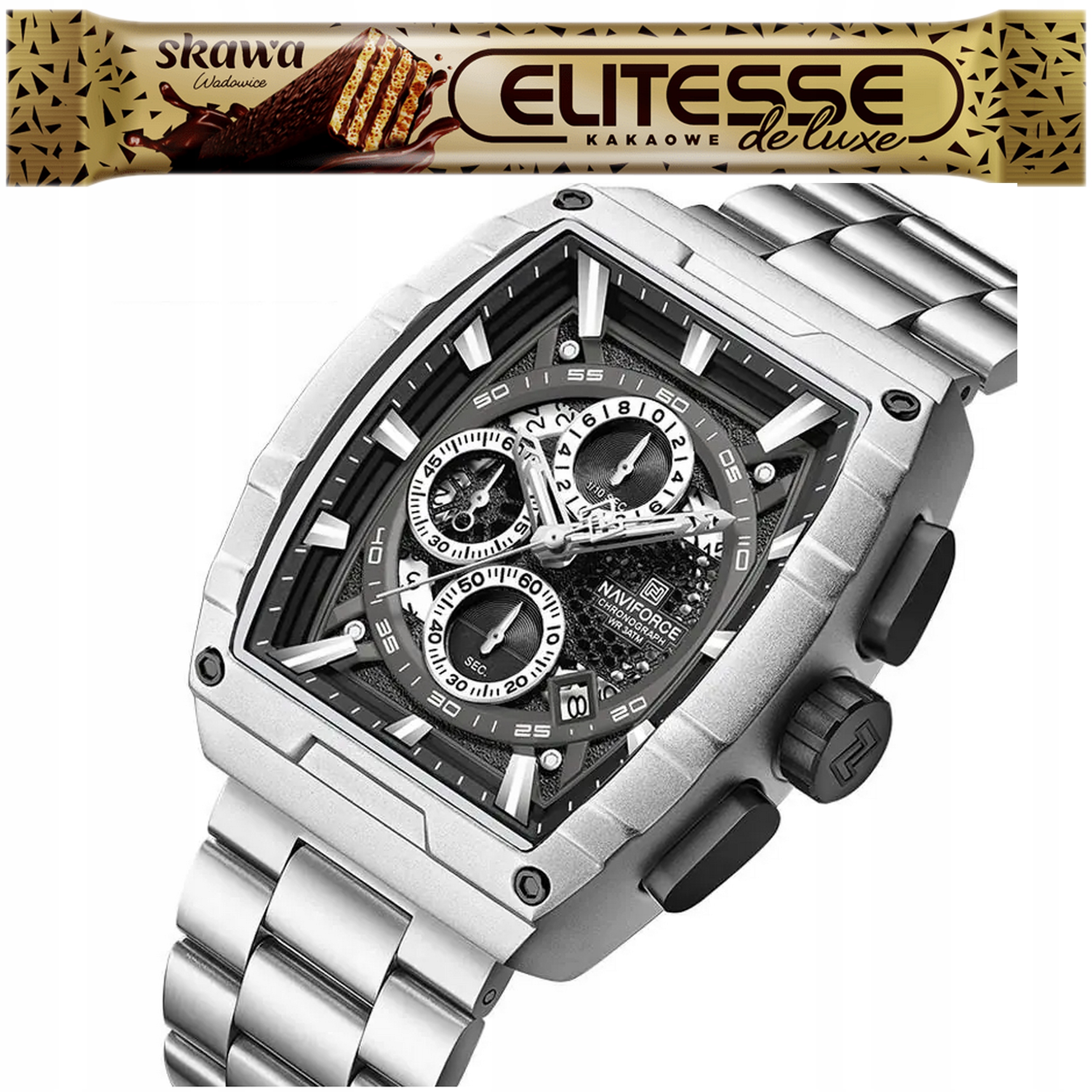 Pánské Hodinky Naviforce Nf8066 Stříbrný náramek elegance Krabička Dárek