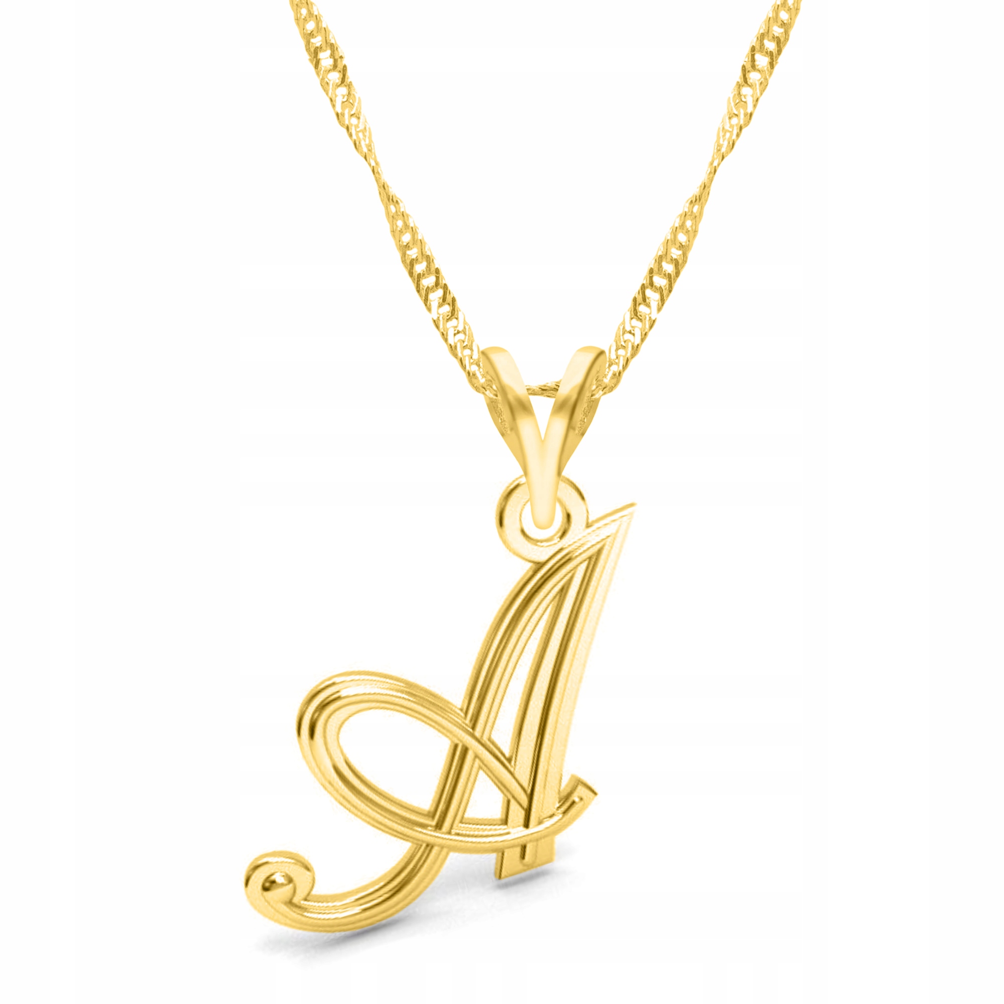 

Łańcuszek złoty naszyjnik 925 Litera Literka A