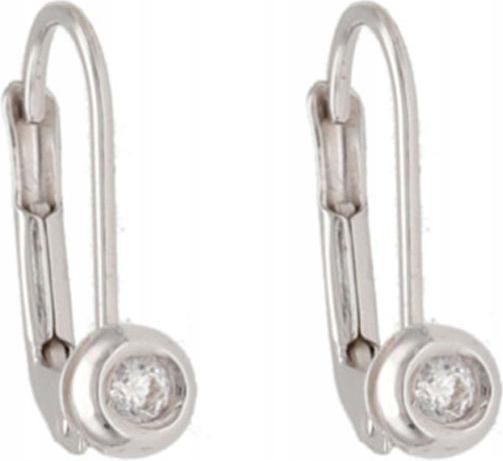 Zlaté náušnice 585 bílé zlato malý zirkon 1,43 g módní vzor jako dárek