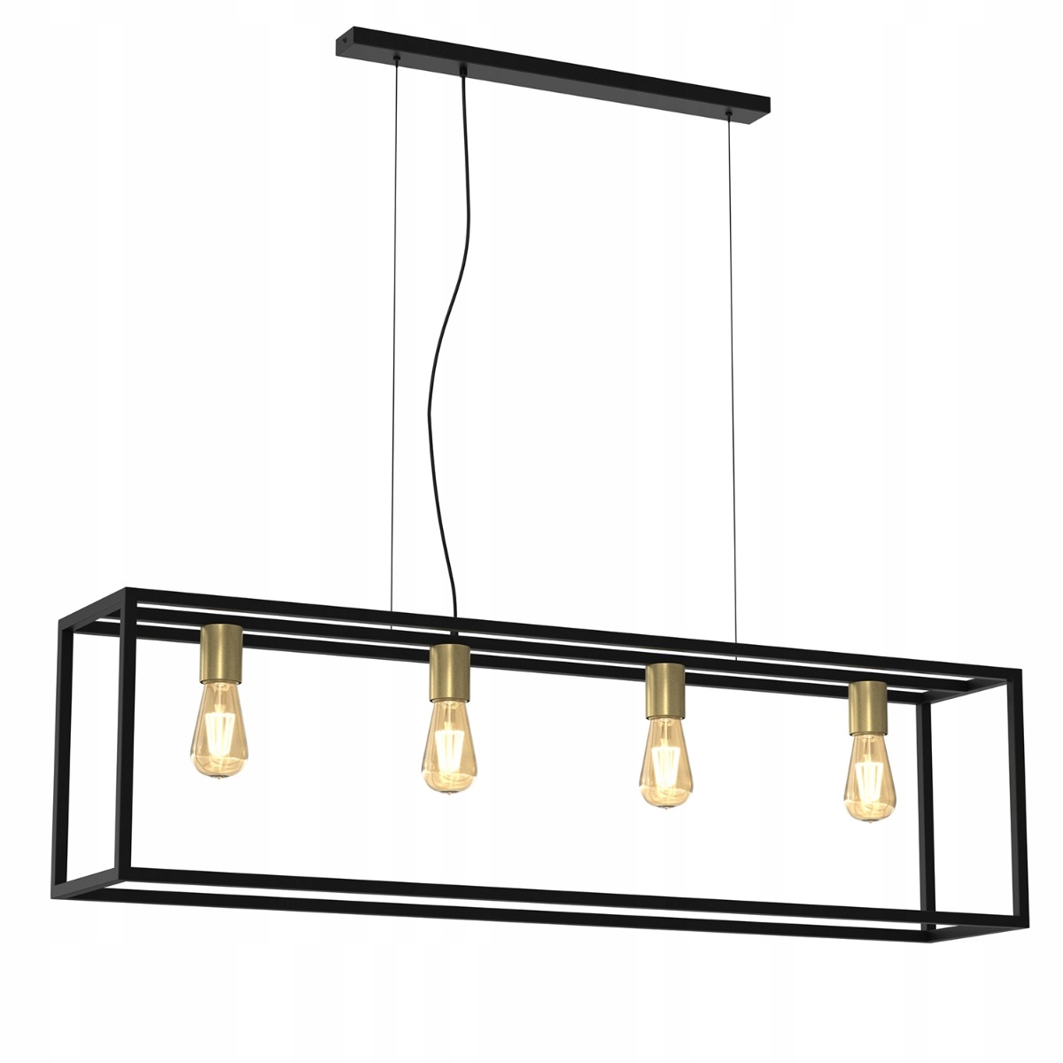 Industriálna geometrická závesná lampa čierna zlatá do jedálne Luminex