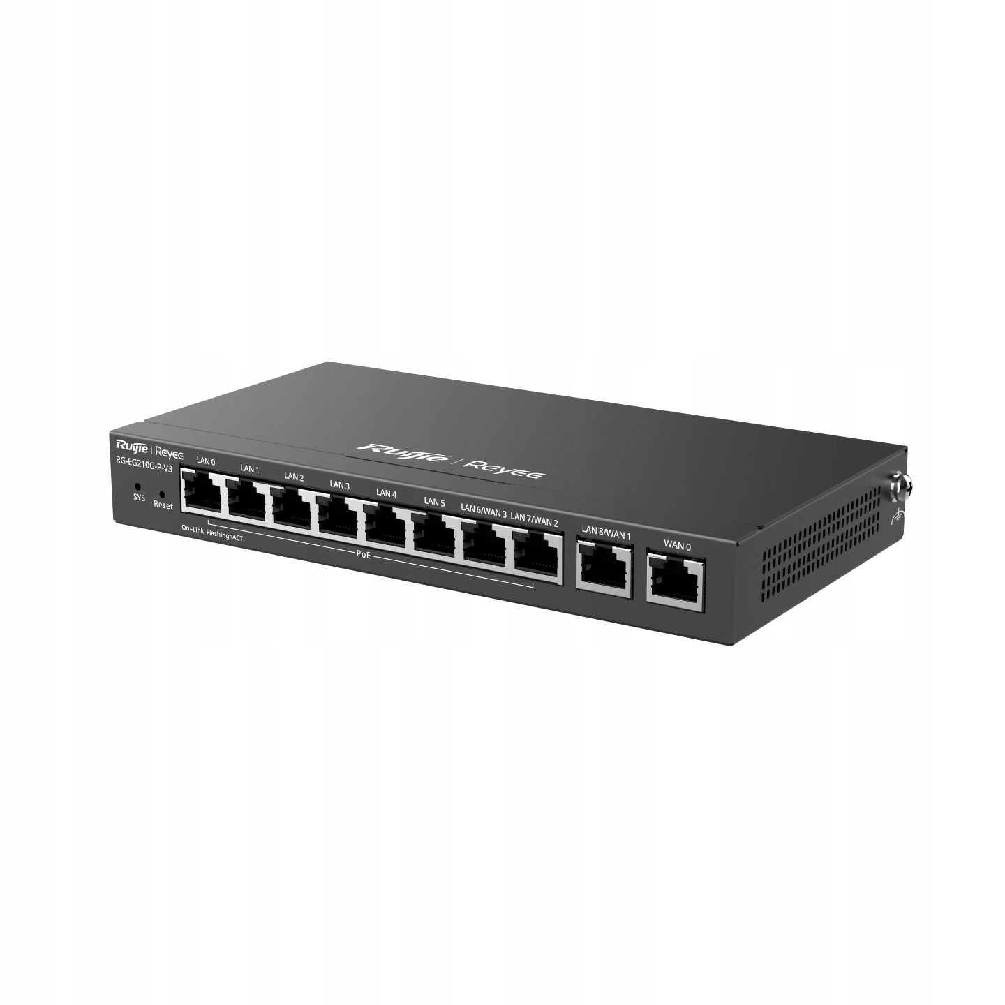 Ruijie Reyee RG-EG210G-P-V3 Router, Vpn, 10 portov, 10xGbit, 8xPoE, 110W