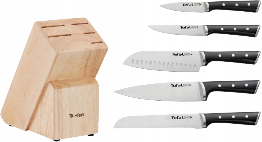 TEFAL Zestaw Noży Ice Force Blok Drewniany 5 Noży Stal Nierdzewna — miniatura 12