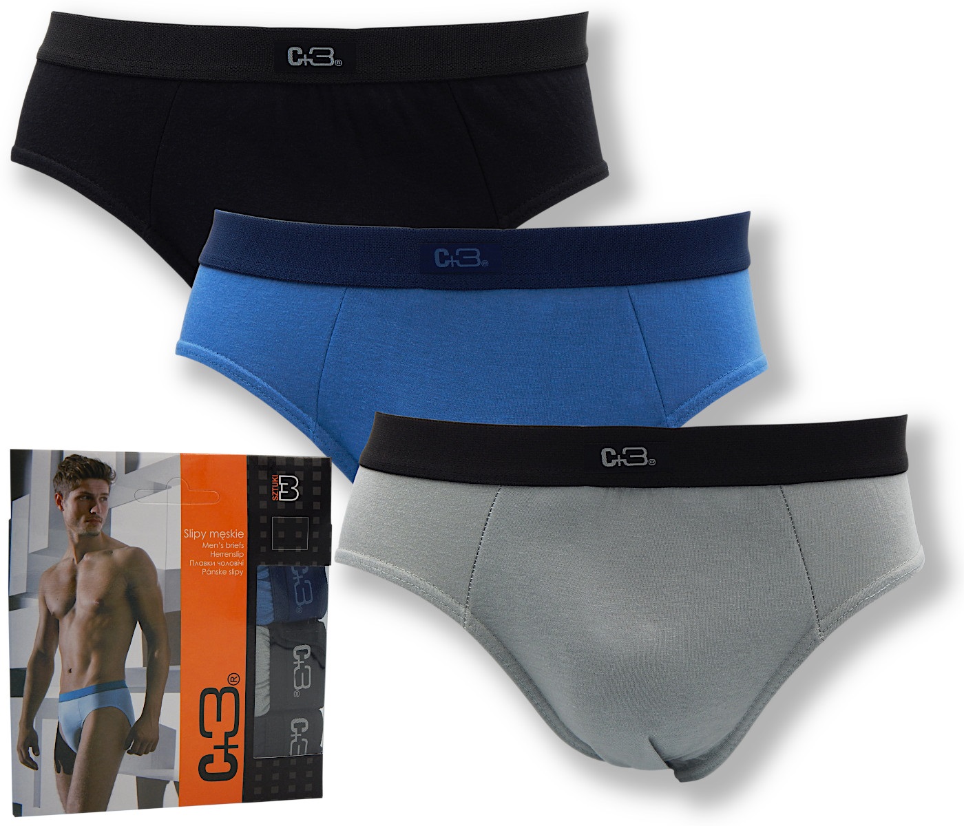 

3 X Bawełniane Slipy Męskie C+3 Premium XXXL