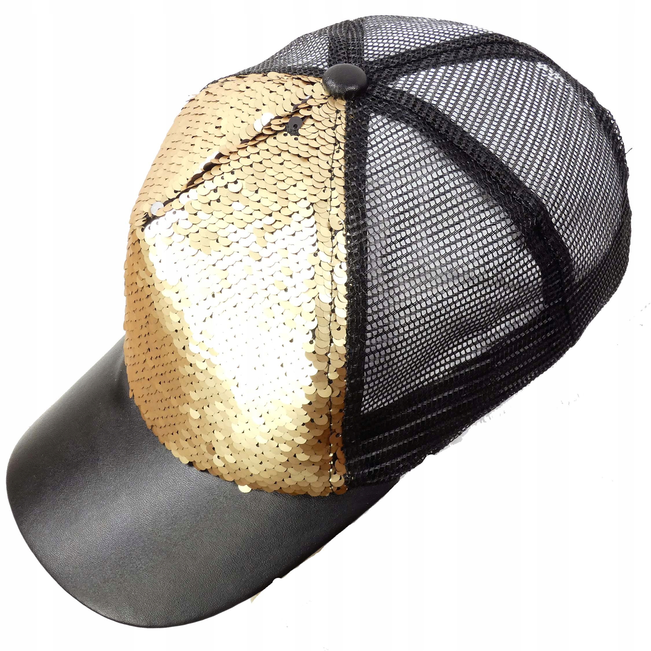 

Czapka z daszkiem cekiny zmienne kolory złoto