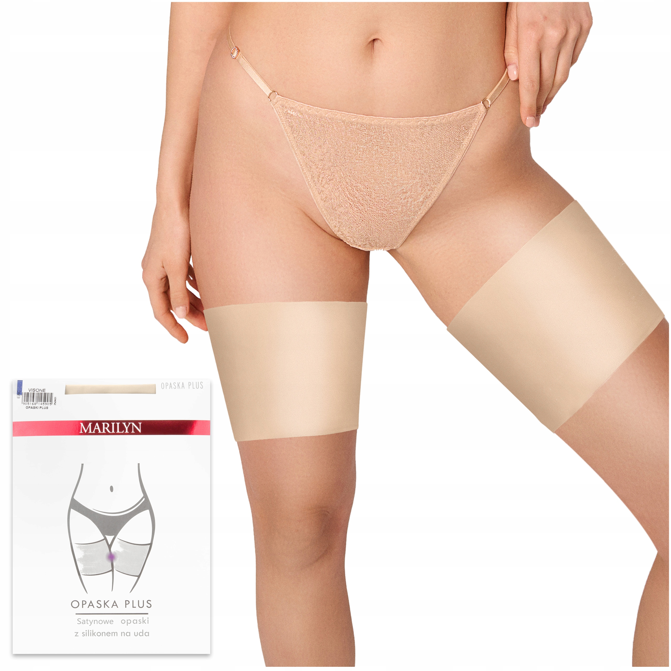 Marilyn Opaska na uda PRZECIW OTARCIOM satynowe beżowe M-L
