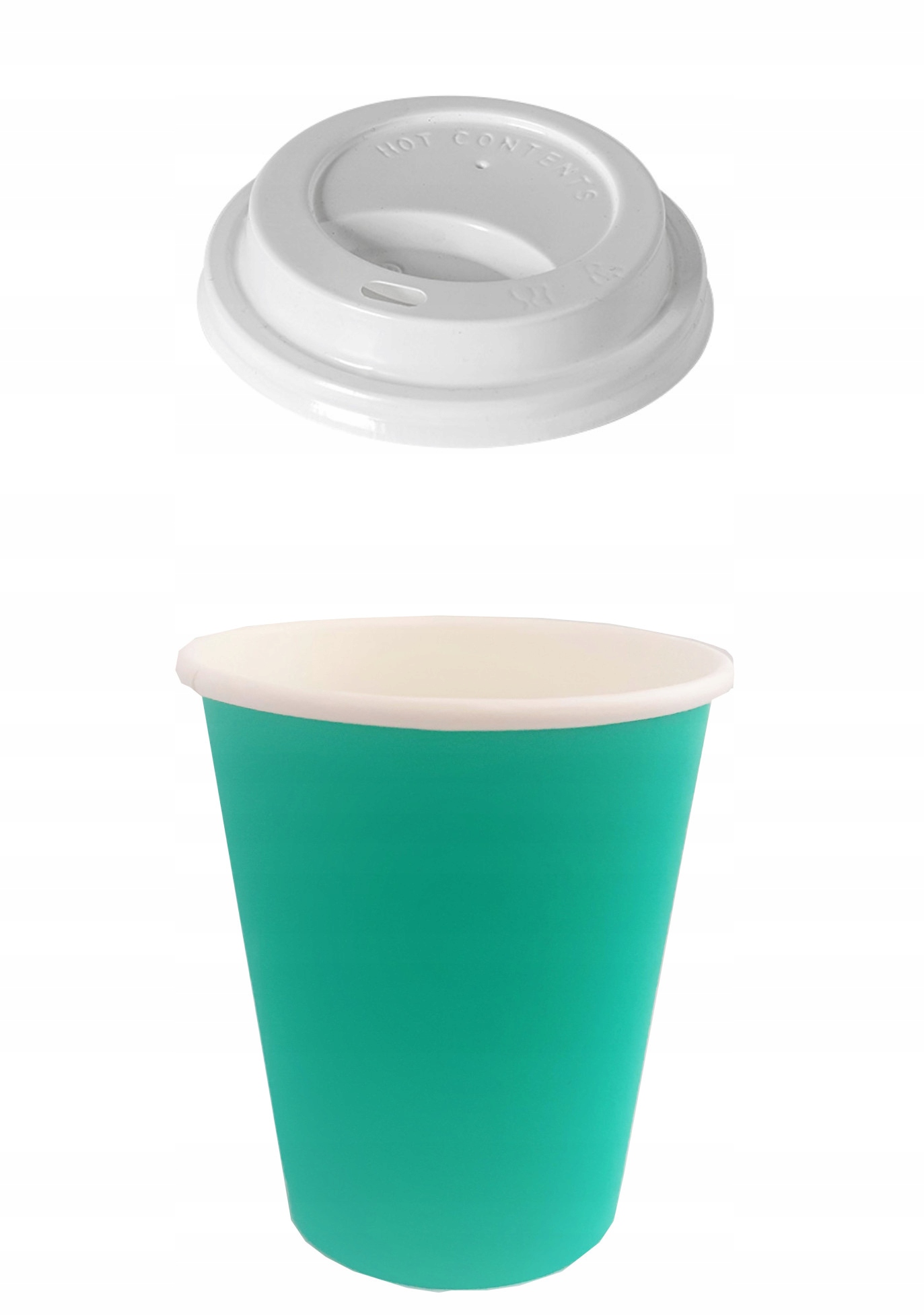 Kubek pap. 250 ml Turkus+ wieczko FI80 100 szt.