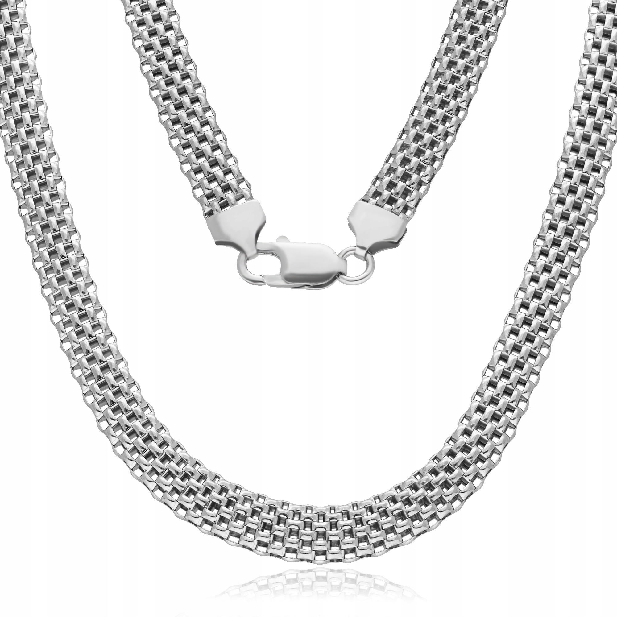 Stříbrný Tlustý Dámský Náhrdelník Rhodiovaný Tuba 50 cm