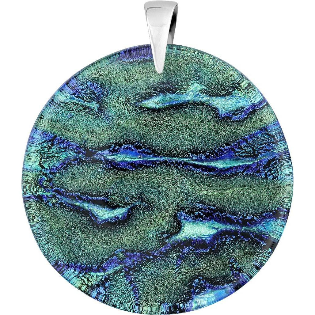 Dámský zelený přívěsek Harf sklo murano kolečko