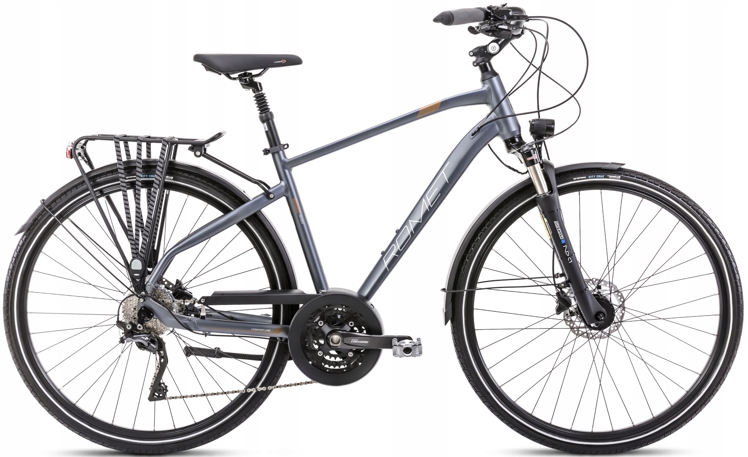 Rower trekkingowy męski Romet Wagant 10 28 XL(23") grafitowo-ciemnozłoty