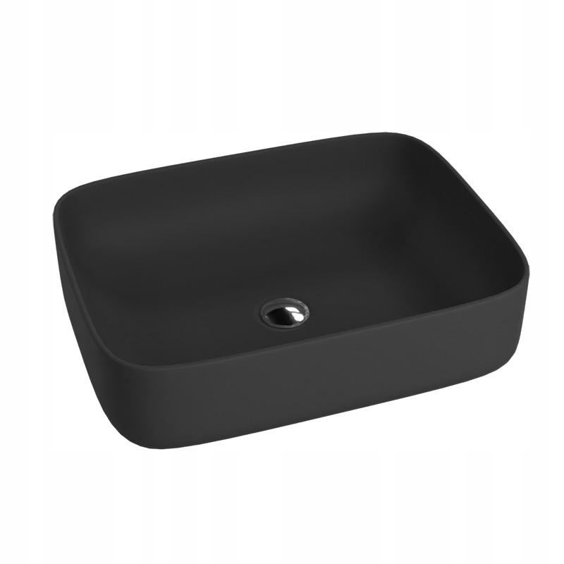 Obdélníková umyvadlová deska Galera Black Mat, černá povrchová úprava