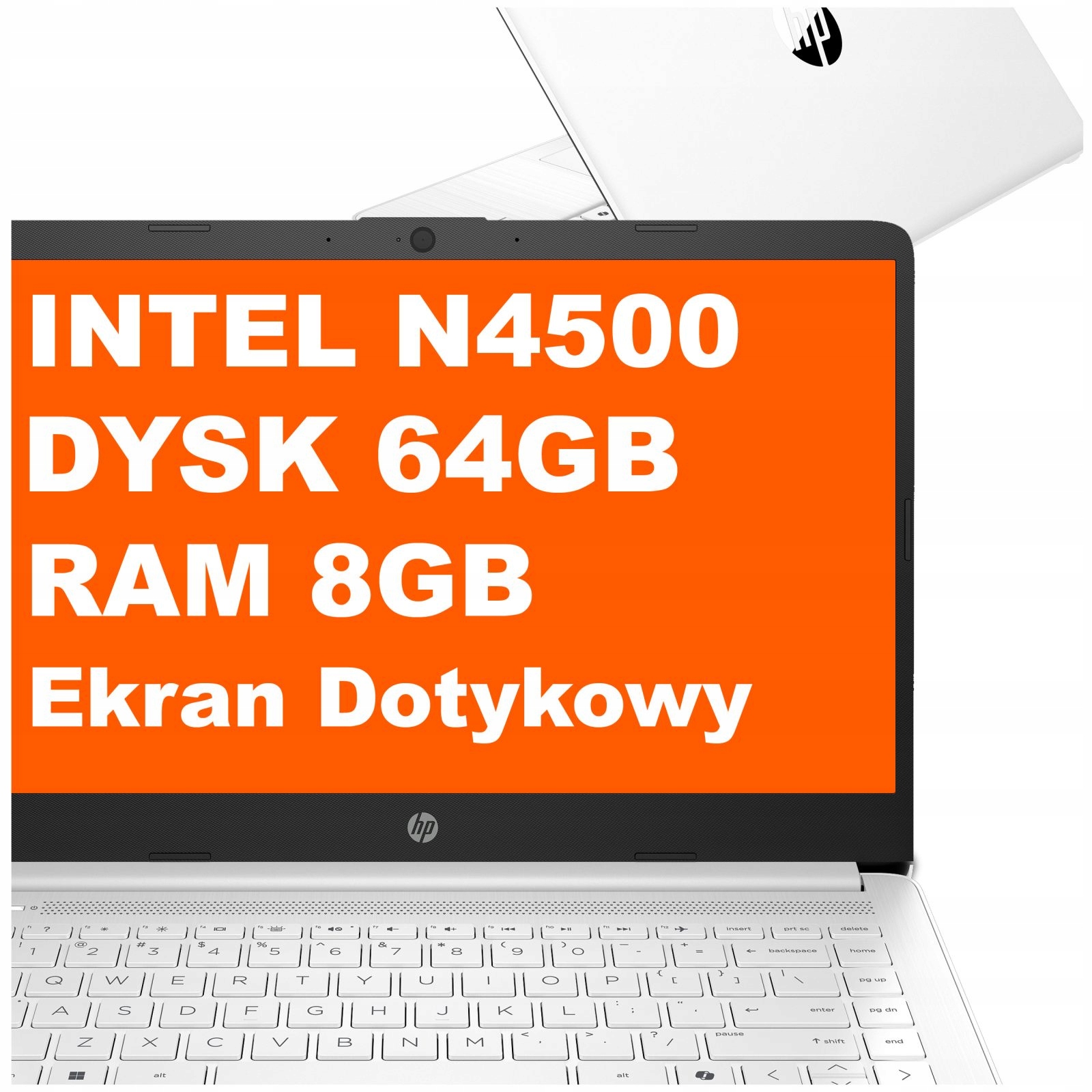 Laptop Hp 14-dq N4500 8GB 64GB eMMC Intel Uhd 14" FullHD Dotyk Win 11 Biały