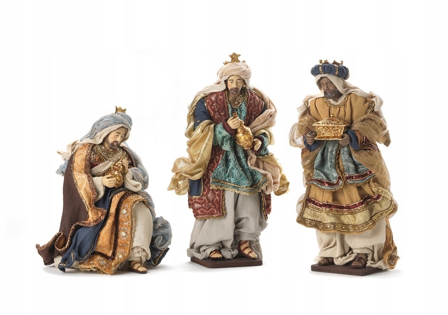 Traja mudrci králi v látkovom oblečení – pre postavy s výškou 30 cm