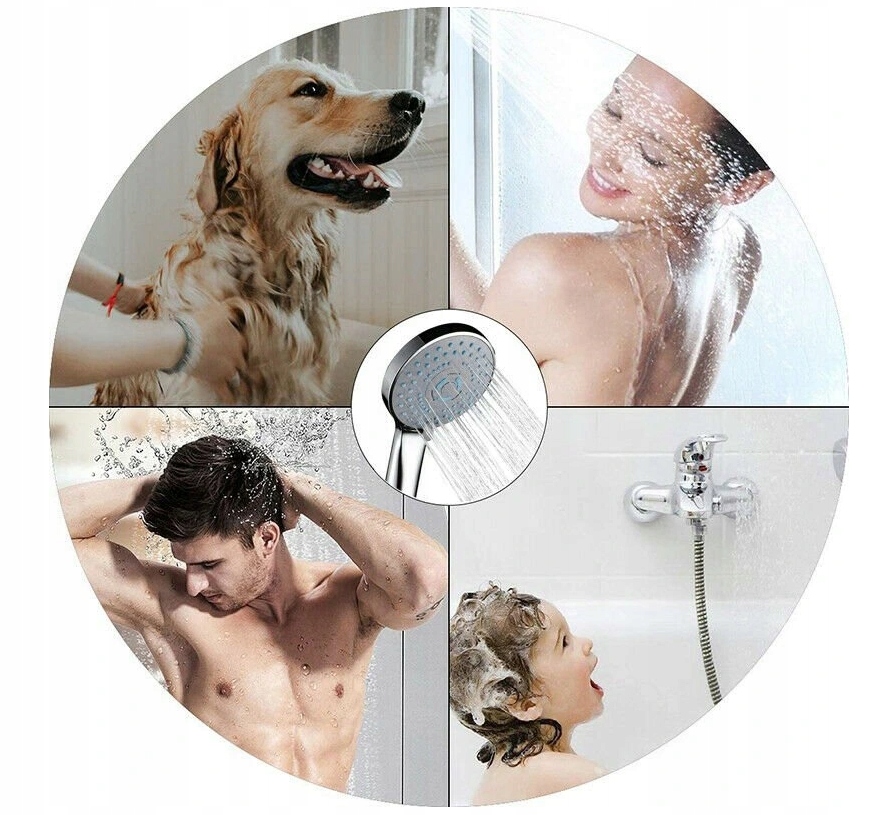 3W1 PRYSZNICOWY SŁUCHAWKA 3 TRYBY UCHWYT 1.5m WĄŻ Linia ///