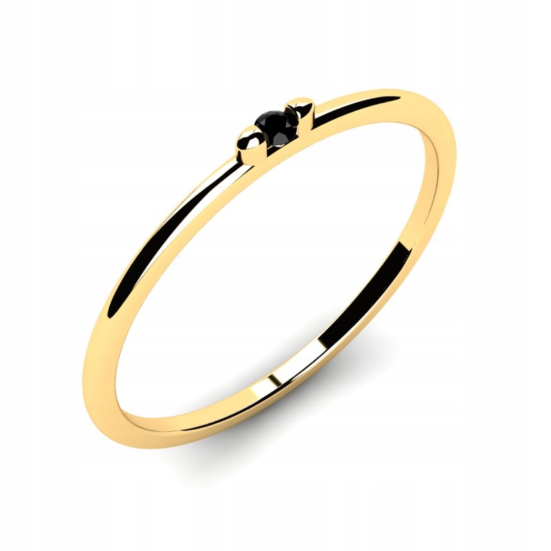 

Pierścionek Złoty Z Czarną Cyrkonią 14KR