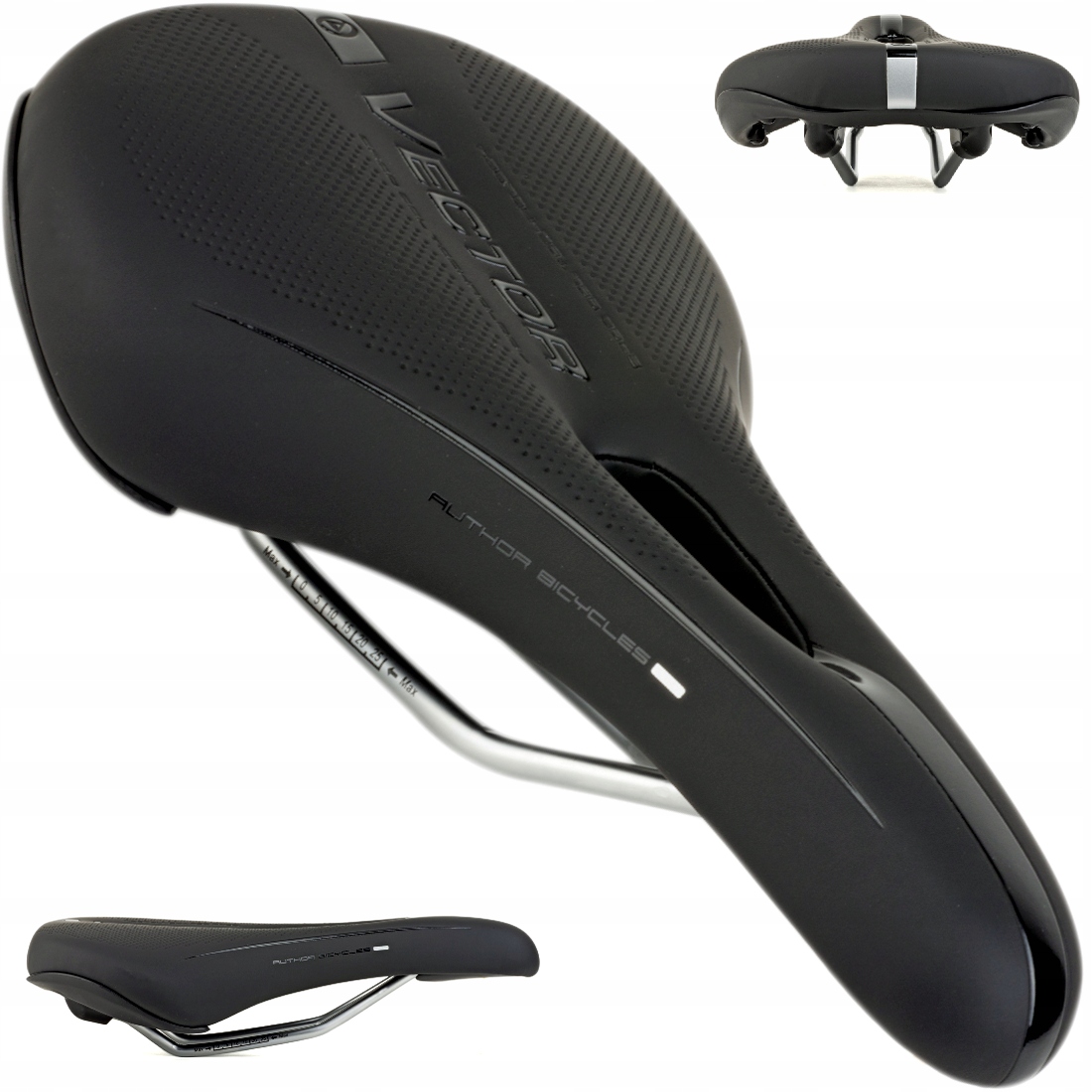 Siodełko rowerowe Author Vector Ergo Gel X8 290mm x 175mm czarne