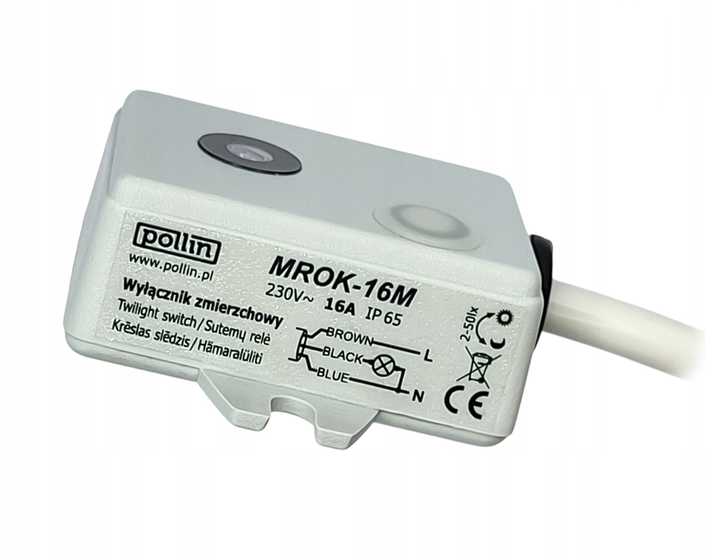 Soumrakový automat MROK-16M 16A regulace 2-50Lux op. 20s IP-65 n/t Mini