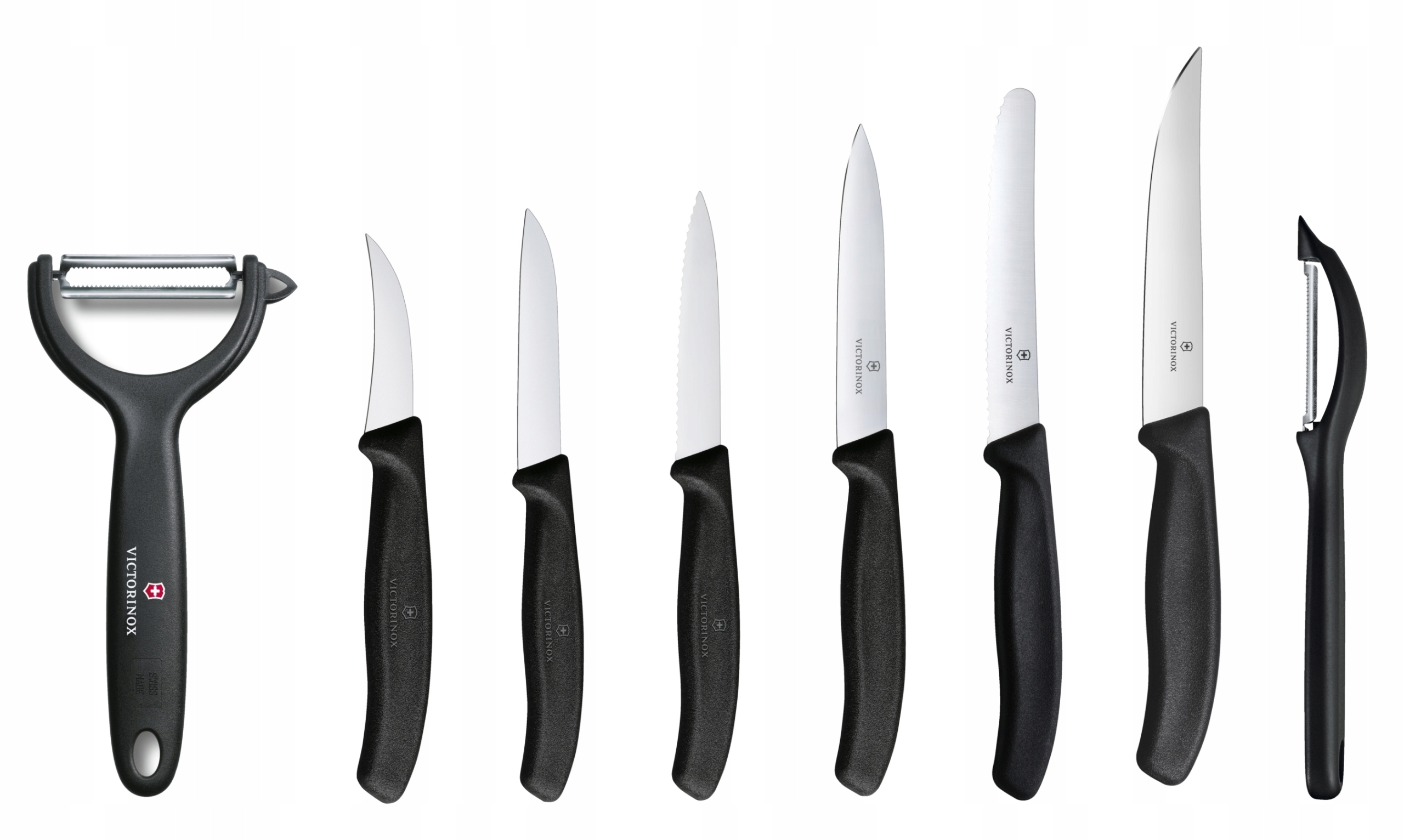 

Victorinox zestaw 6 noży i 2 obieraczki, czarne