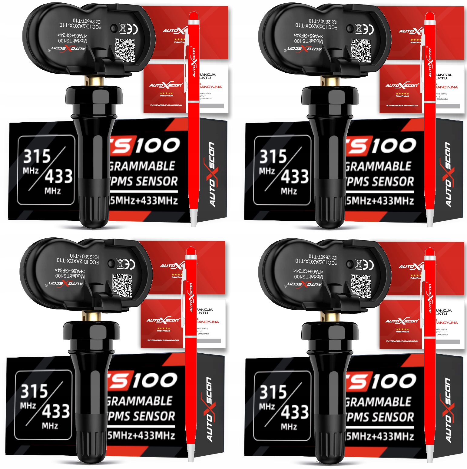 

Czujnik Tpms Uniwersalny Guma 315+433 Mhz 4szt