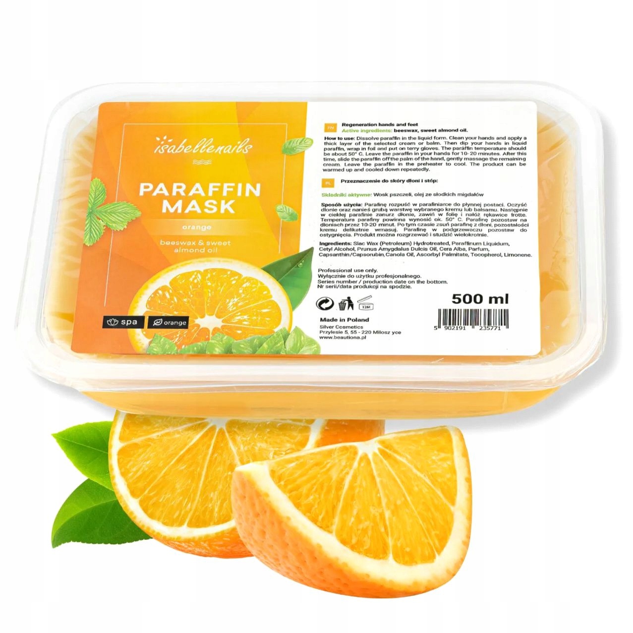 Parafina kosmetyczna IsabelleNails POMARAŃCZOWA 500ml