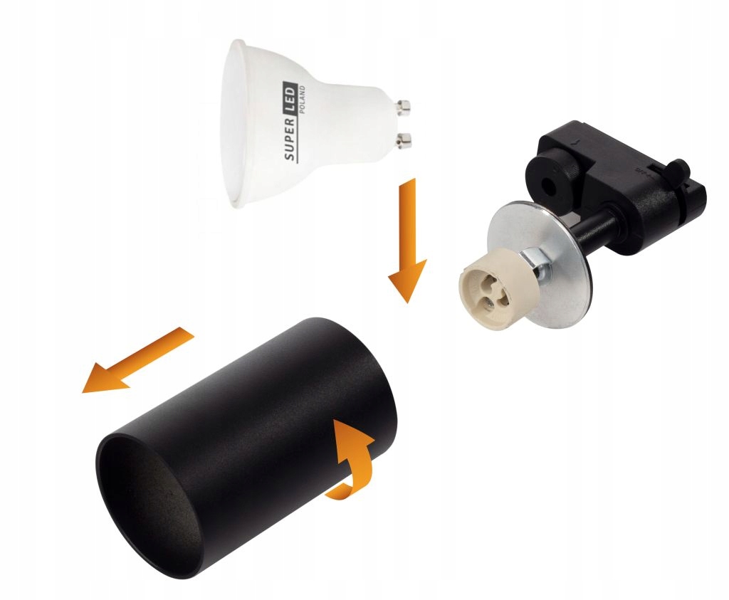 Zestaw Szynoprzewód Szyna 2m + 4x Lampy GU10 LED Rodzaj szynoprzewód