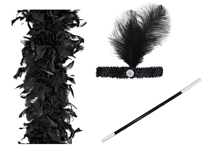 

Zestaw Retro Lata XX Opaska Boa Cygaretka