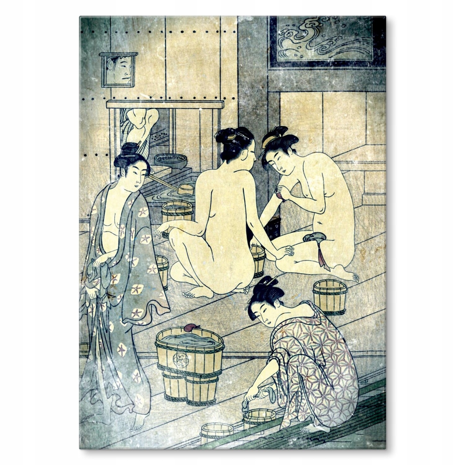 Kovový plakát Japonská koupel Dárek 42 x 59 cm