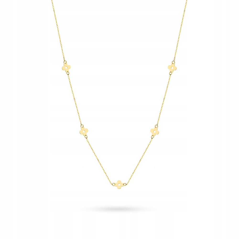 Krásný Jemný Zlatý Náhrdelník Pr. 585 Květiny