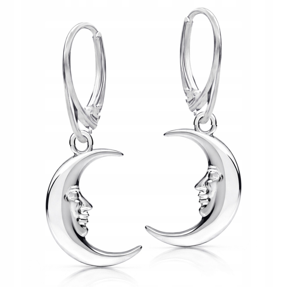 Stříbrné náušnice na anglickém biglu Měsíc Měsíce Stříbro ryzost 925