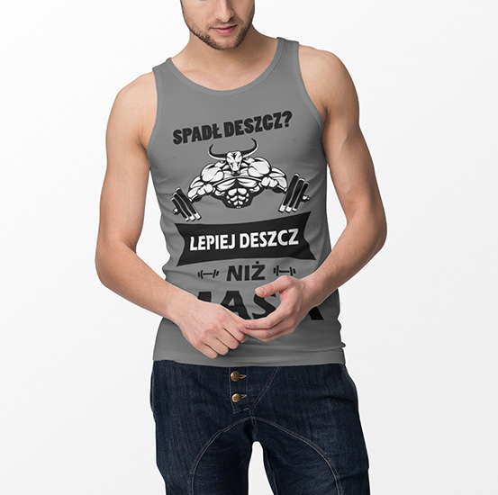 TANK TOP SIŁOWNIA SPADŁ DESZCZ SIWA