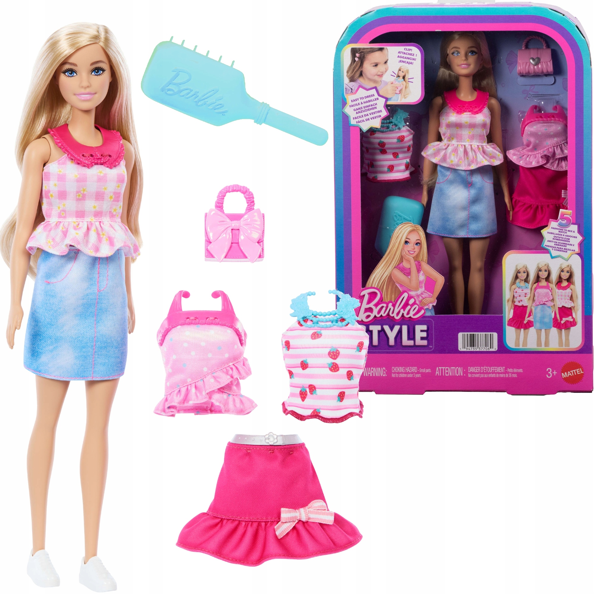 Barbie Style Lalka Zestaw Ubranek I Akcesoria Modowe Stylizacje