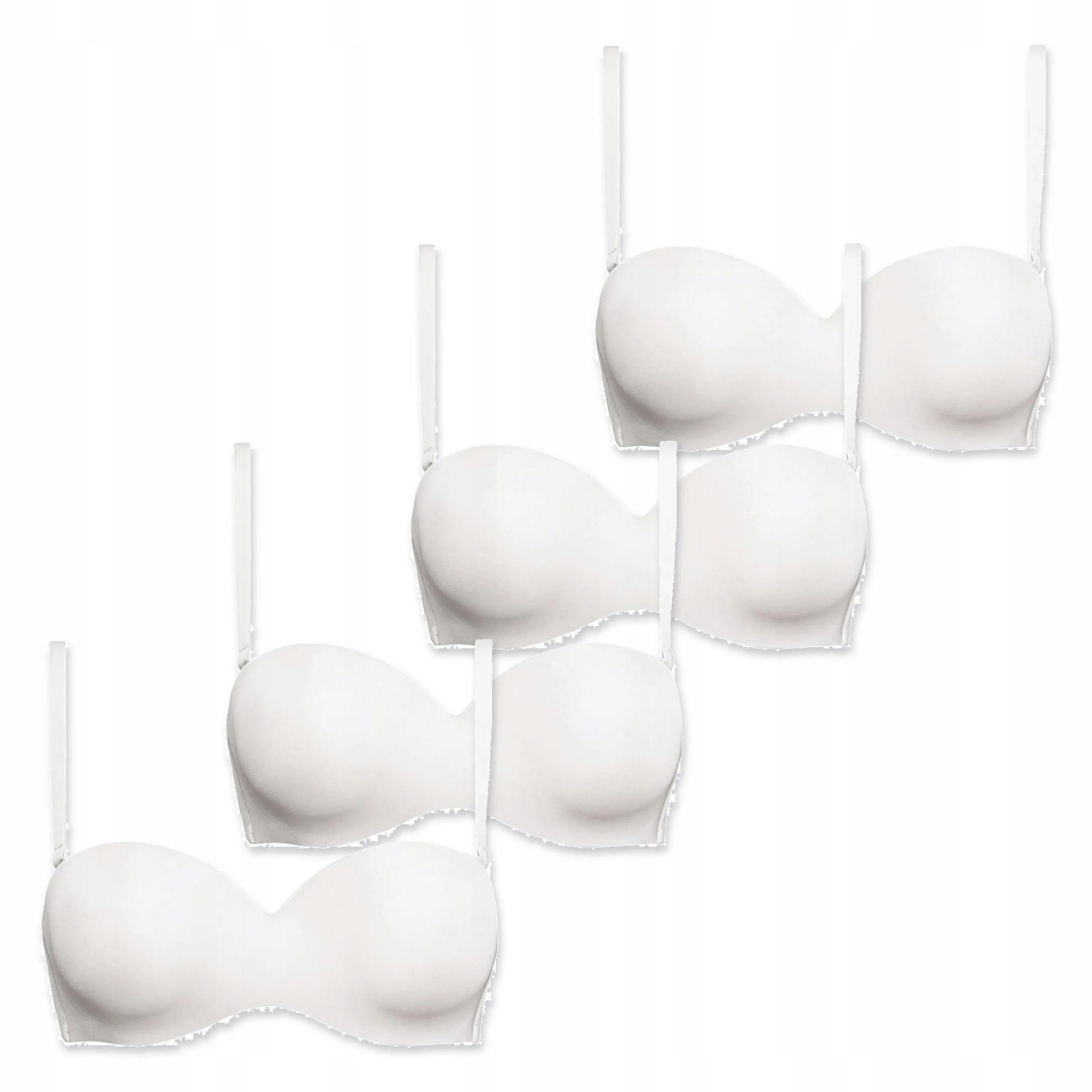 4x Bezešvá podprsenka typu bardotka push-up Sielei Fantastic 1580 bílá 80C