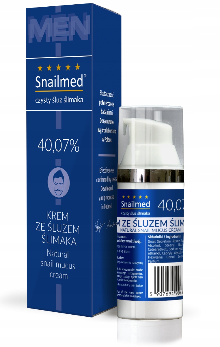 

Krem do twarzy dla mężczyzn ze śluzem 30 ml Polski