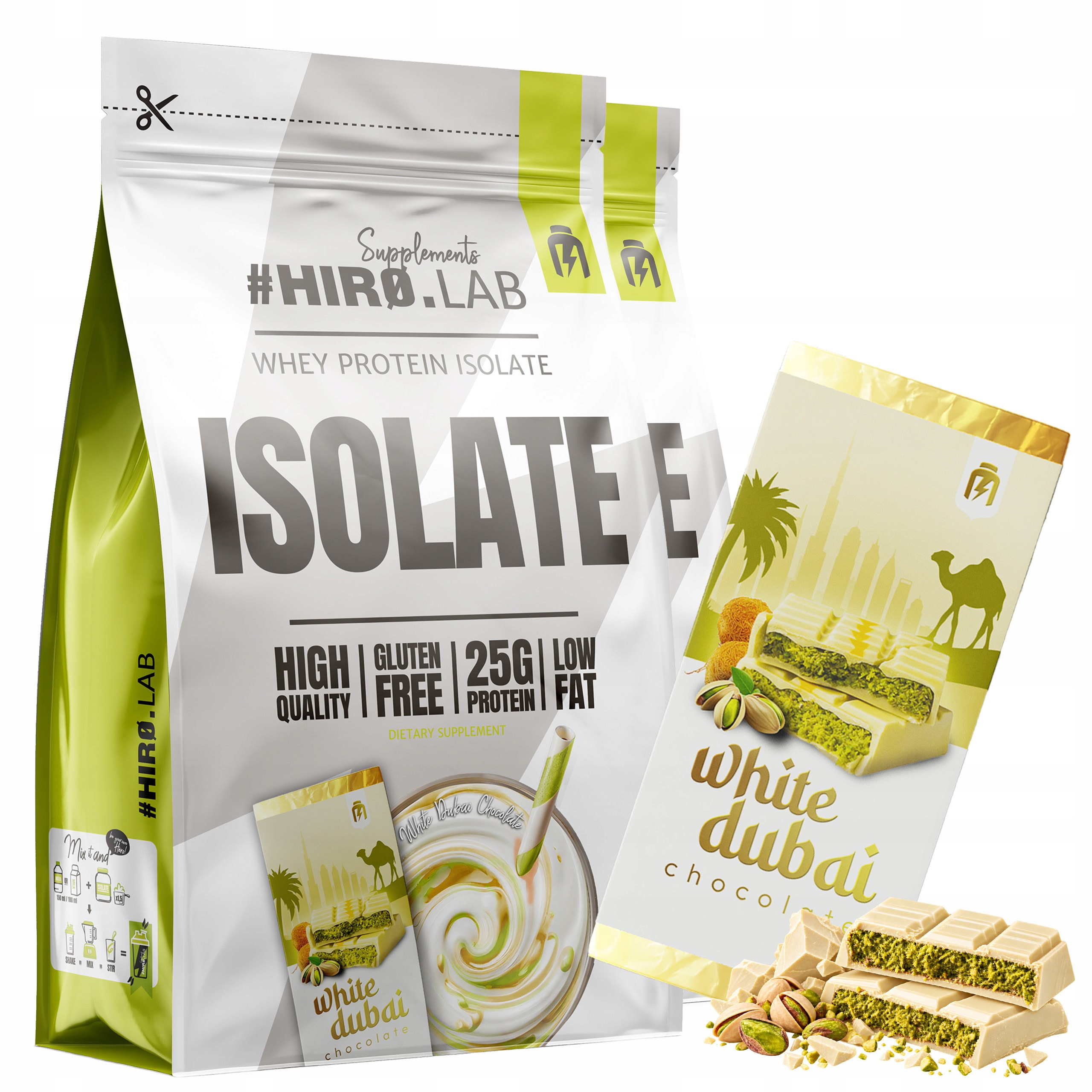 2x Proteinový izolát syrovátky Wpi Whey Protein 700 g Bílá Čokoláda Hiro.Lab