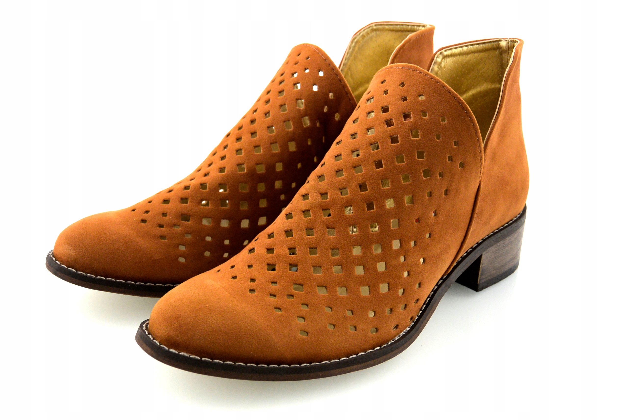 POLSKIE CAMELOWE AŻUROWE BOTKI WIOSENNO JESIENNE 36 Marka inna