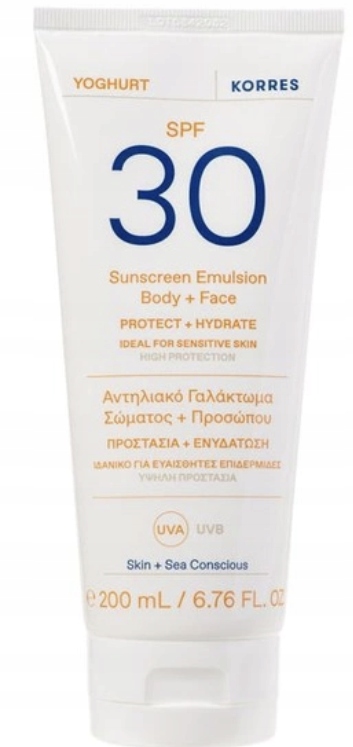Korres Yoghurt Ochranná emulze na obličej a tělo SPF30 200 ml